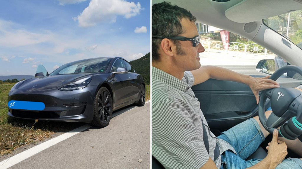 Tesla Model 3 tested by team members from AMPECO EV Charging Platform