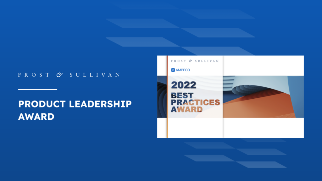 AMPECO recognized with Frost & Sullivan’s 2022 Product Leadership Award - For its overall stellar performance, superior technological innovation, and strategic development, Frost & Sullivan distinguished AMPECO with the 2022 global electric vehicle charging software product leadership award.