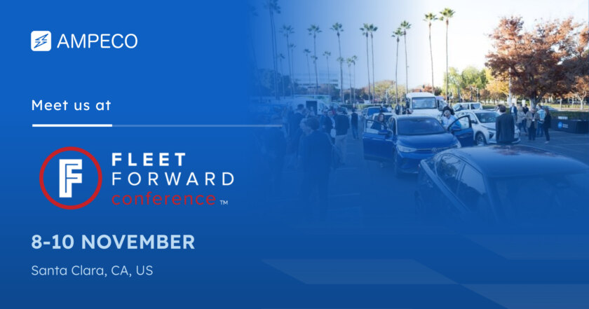 Meet AMPECO at Fleet Forward Conference 2023 - The 2023 edition of the Fleet Forward Conference, a leading event in Silicon Valley focused on mobility for fleets, will take place in Santa Clara, CA, on November 8-10. Dedicated to the future of fleet solutions, the FFC 2023 is designed to cover topics such as fleet electrification, charging infrastructure, connected vehicles, ADAS & autonomous technology, last-mile mobility, IoT & AI, shared mobility, Fleet Management as a Service, next-generation telematics, and more.